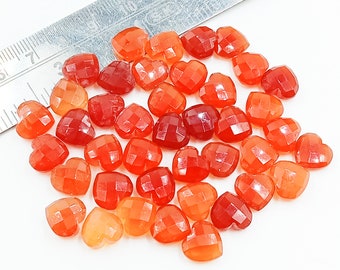 2,3,4,5 pieces Natural Carnelian carved Faceted Heart Gemstone, 10 mm Approx, Women jewelry making earring crystals gemstone jewelry idea