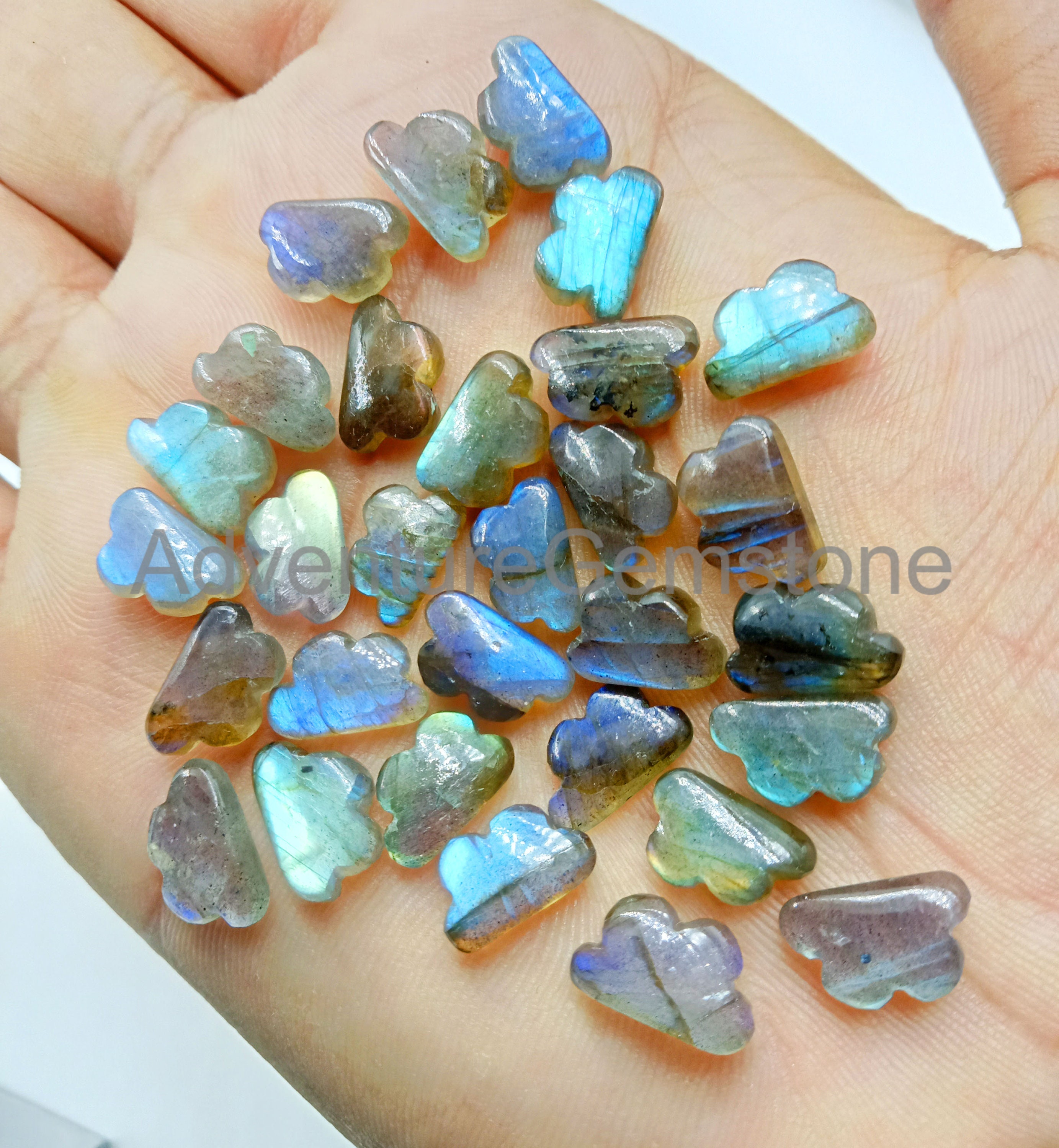Labradorite Cloud Gemstone: Carved Crystal Jewelry Making (7x12 MM)