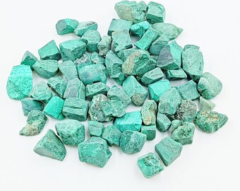50 Raw Malachite Gemstone Pieces: Natural Mineral Crystals (6-8 MM)