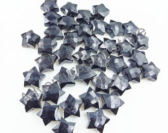 AAA Black Onyx Star Shape Briolettes, Natural Black Onyx Smooth Star Shape Gemstone Bead, Loose Hand Carved Beads, Onyx Star Beads 10MM