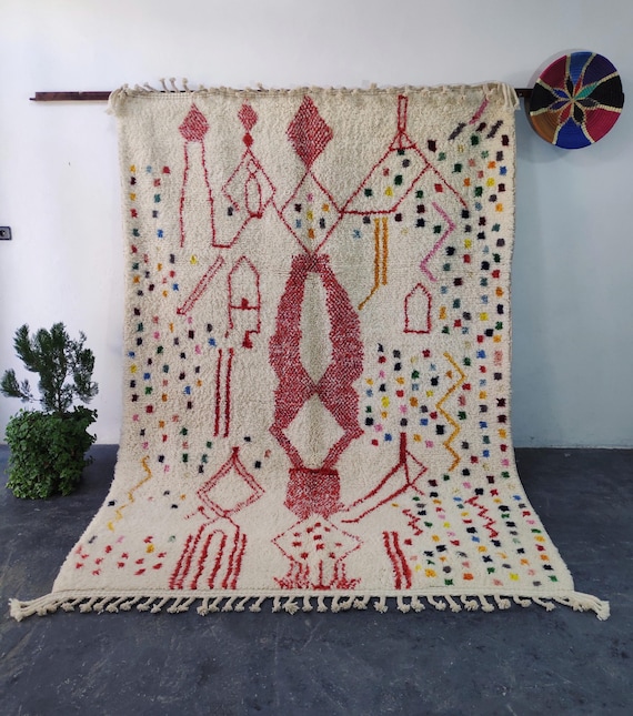 Authentic Handwoven Wool Berber Carpet – Moroccan Geometric Area Rug (215x300 cm)