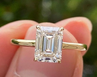 IGI Certified Lab Grown Diamond Ring Emerald Lab Diamond Solitaire Ring Lab Grown Diamond Wedding Anniversary Ring