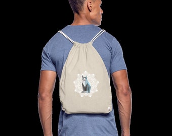 Drawstring bag (geometric cat)