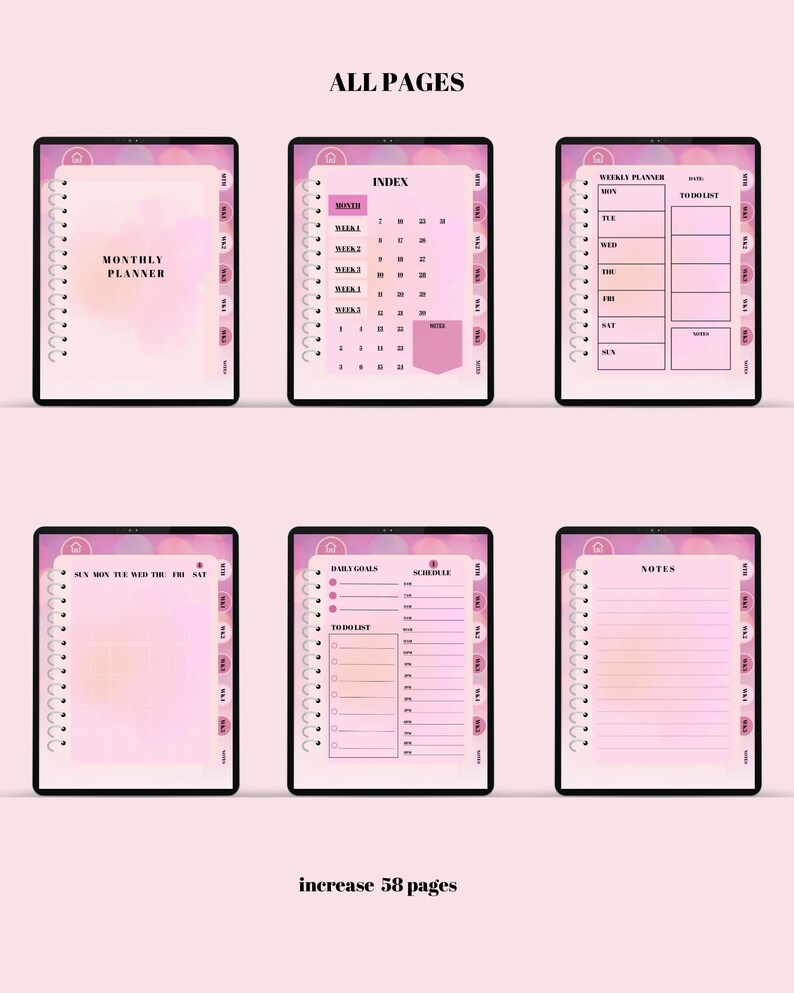 Undated Digital Planner iPad Planner Goodnotes Planner Etsy