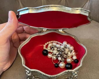 porte-bijoux vintage fait à la main fabriqué en Italie boîte organisateur de conteneurs