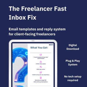 Freelancer E-Mail-Vorlagen und Inbox-System - Tägliche Antwort-Routine, Swipe-Dateien und Kit für Kunden-Nachrichten - Sofortiger PDF-Download