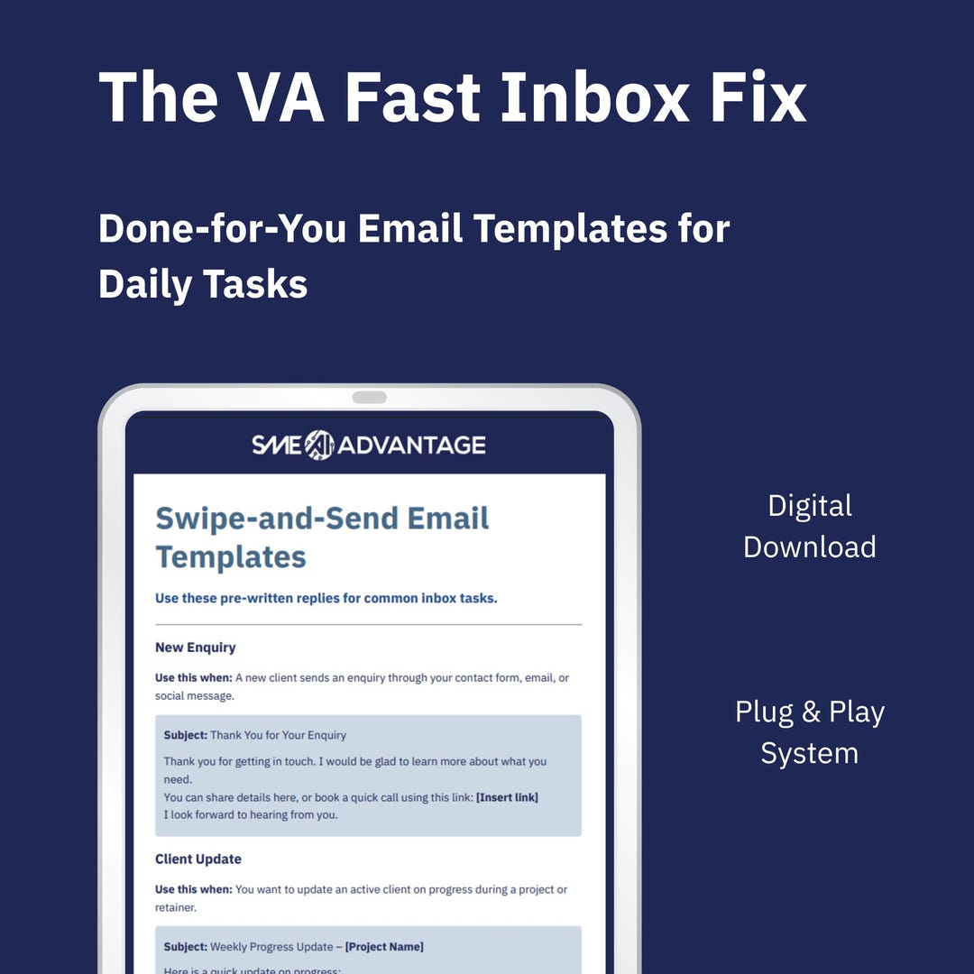 Clickfix Email Sample The VA Fast Inbox Fix – Email Templates and Daily Reply Planner - Etsy