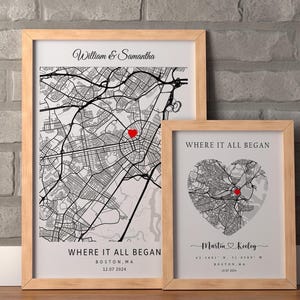 Carte où nous nous sommes rencontrés, cadeau de Noël pour un couple, carte personnalisée, cadeau de Noël pour petite amie ou petit ami, cadeaux d'anniversaire ou de Saint-Valentin pour lui ou elle
