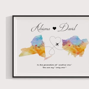 Impression de carte personnalisée Cadeau de déménagement personnalisé Impression carte relation interurbaine Carte cadeau famille interurbaine Cadeau d'anniversaire NUMÉRIQUE