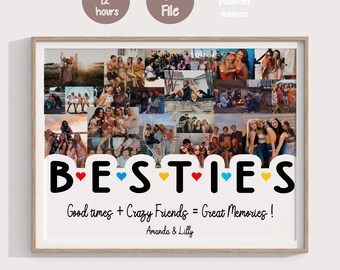 Personalised Best Friends Birthday Gift - Group Friendship Print, Besties Birthday Gifts, Any Age Birthday Gift, Friendship group gift