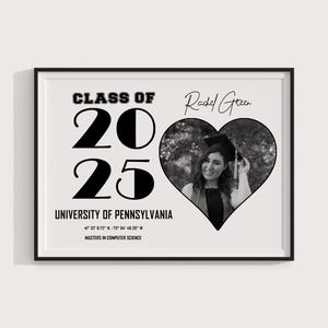 Cadeau de remise des diplômes universitaires pour lui, impression de carte de l'université, impression de carte de l'université, cadeau de remise des diplômes personnalisé pour elle, cadeau fille