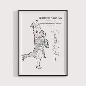Regalos de graduación personalizados para él, póster con mapa del campus universitario, ideas de regalos de graduación personalizados para hombres en 2025