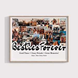 Best Friend Gifts, Best Friends Photo Collage, Personalized Best Friend Keepsake, Bestie Gift, Friendship Print, Best Fiends Forever Gift