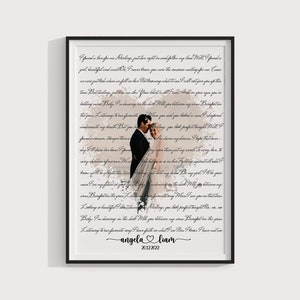 Wedding Song Lyrics from Photo Personalized First Dance Favorite Song Canvas Print 1st Anniversary Custom Sign Framed Valentine&#39;s Day Gift