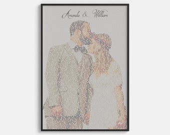 Wedding Song Lyrics from Photo Personalized First Dance Favorite Song Canvas Print 1st Anniversary Custom Sign Framed Valentine's Day Gift