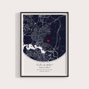 Where We Met Map /Where it all began /Couple Map/ Gift for her/ Gift for him/Personalized Map/ Custom Map/Anniversary Gift/ DIGITAL DOWNLOAD