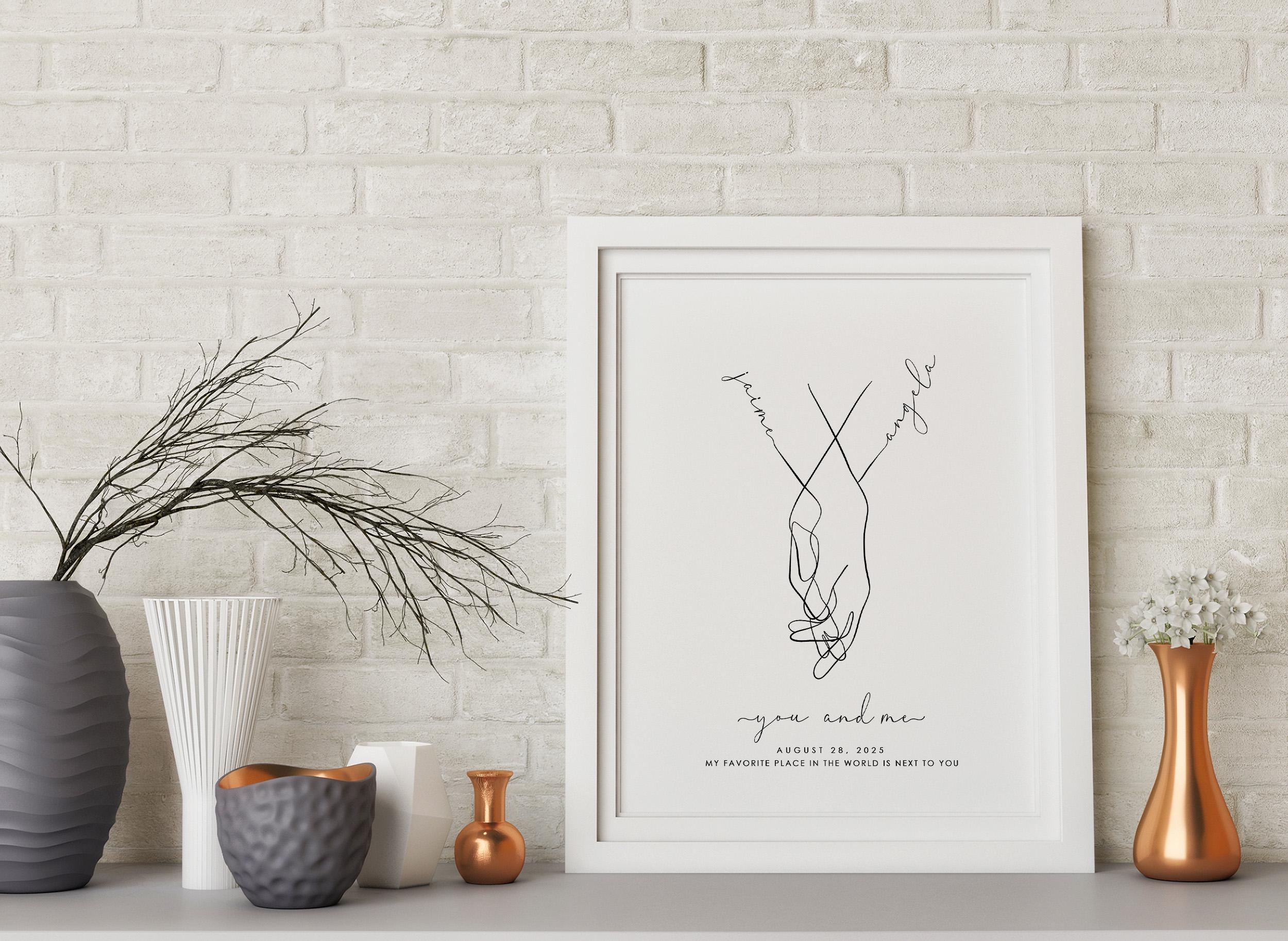 Personalised Couples Anniversary Print Ideal for Valentines Day Gift or ...