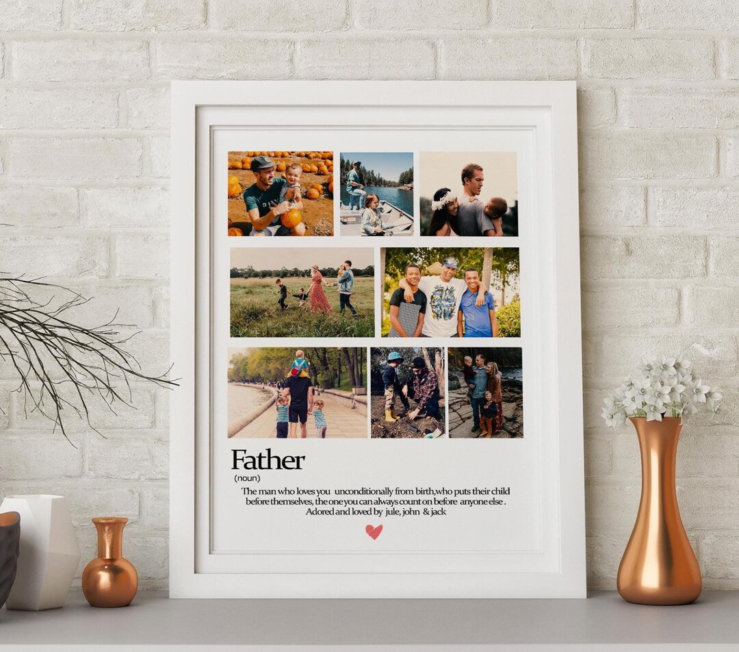 Dad Definition Template. Customizable & Printable Photo Collage Father's Day Poster. Dad Gifts. Daddy Print. Dad Print. Instant Download. main image 0