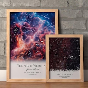 Unique Custom Star Map | Personalised Star Map, Galaxy Star Map, Wedding Gift, Anniversary Gift, Couple Gift, Valentine's Day Gift