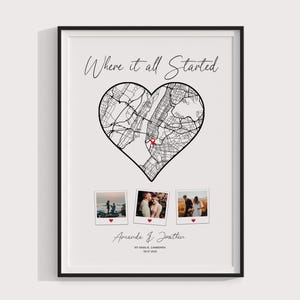 Cadeaux d'anniversaire,La où tout a commencé,Carte du lieu où nous nous sommes rencontrés,Impression de carte personnalisée,Cadeaux de remise des diplômes,Notre première maison,Cadeaux d'anniversaire pour elle,Cadeau de mariage