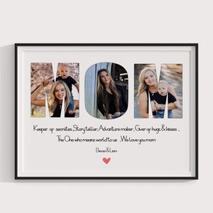 Impressão personalizada de definição de mãe, presente fotográfico de dia das mães da filha - pôster personalizado de definição de mãe, primeiro presente de dia das mães