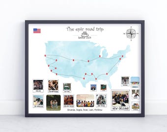 Carte photo de voyage personnalisée : souvenir d'aventure personnalisé (fichier numérique uniquement)