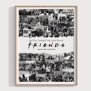 Aangepaste beste vrienden fotokaart afdrukken, uniek cadeau voor haar, gepersonaliseerde wildcard geheugen kunst aan de muur, digitale download, Galentine cadeau