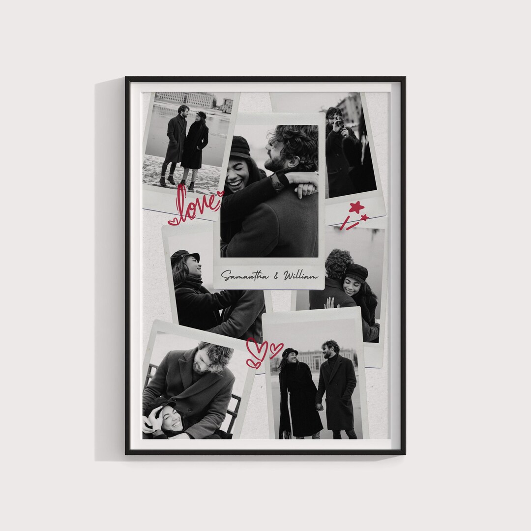 Personalised Couples Anniversary Gift, Custom Photo Print With Calendar ...