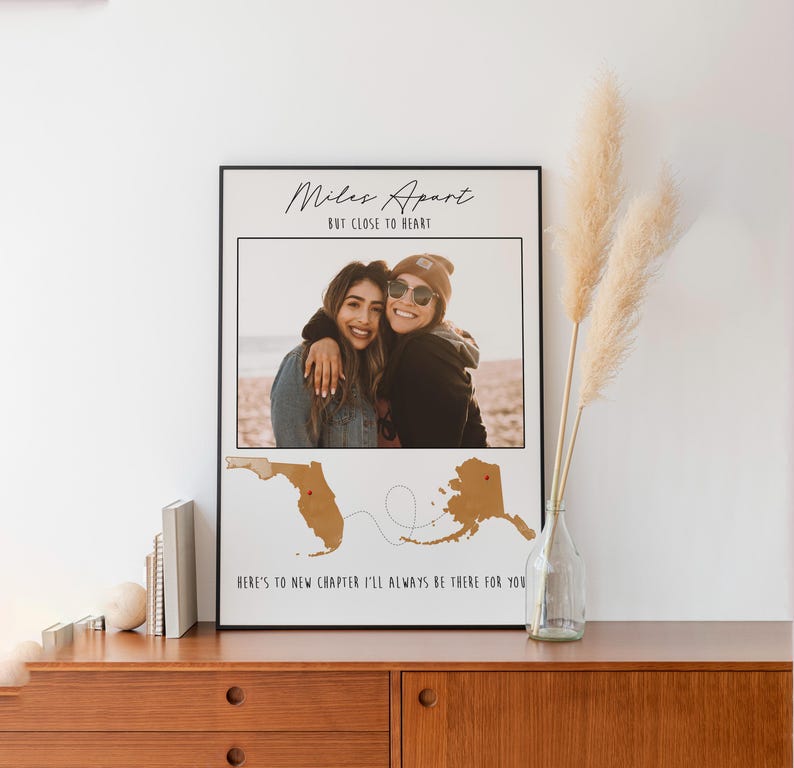 Personalized Long Distance Friendship Gift Photo Frame With Custom ...