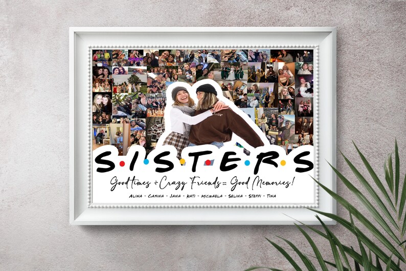 Personalised Sister Print Custom Gift for Sister Birthday Gift for Her ...