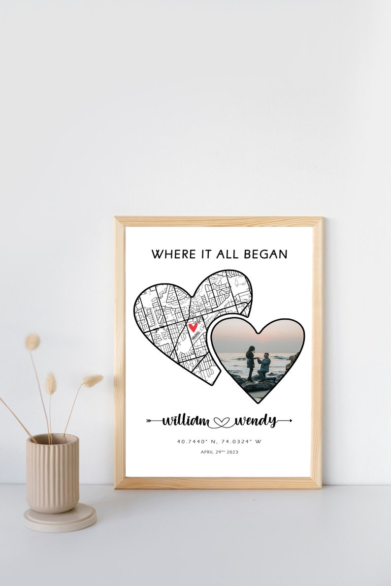 Where We Met Map /where It All Began /couple Map/ Gift for Her/ Gift ...