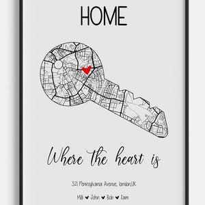 Regalo di inaugurazione della casa personalizzato, mappa della casa personalizzata, primo acquisto di una casa, regalo per la prima casa, la nostra prima casa, regalo da un agente immobiliare