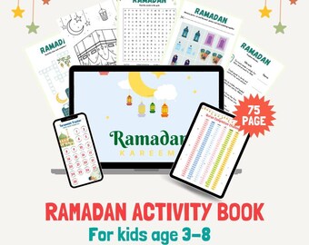 Ramadan Kids Activity Book, Printable Islamic Educational Games, Daily Muslim Planner, Children Islamic Worksheet, Ramadan Coloring Pages