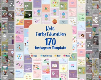 170 kinderen vroegschoolse educatie Instagram-sjablonen, ontwikkeling van kinderen IG Post, voorschoolse sociale media, kinderopvang, haspels en berichten, canva
