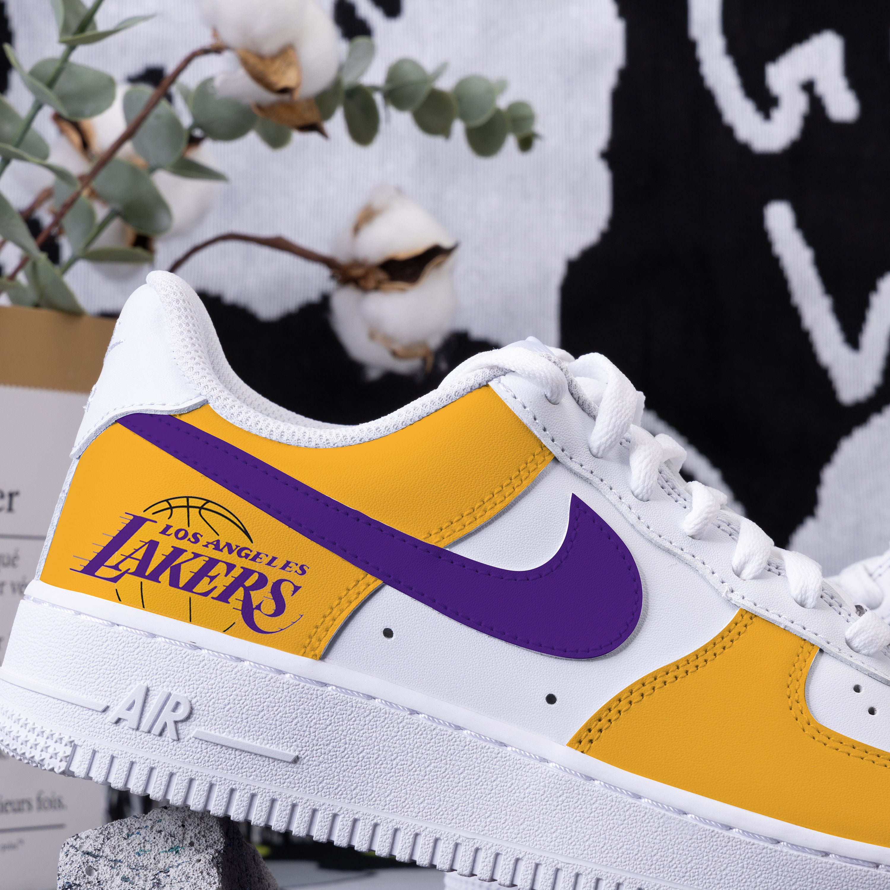 Los Angeles Lakers Air Force 1 Custom  Air force 1 custom, Painted shoes,  Unique sneakers