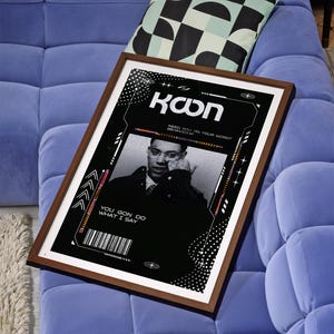 Affiche d'art africain Kwn | Impression d'illustrations en noir