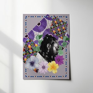 Adekunle Gold Art Print – Afrobeat Singer, African Pattern Wall Art