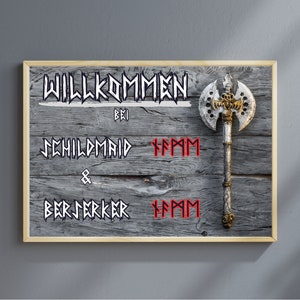 Dein Name in Futhark Runen Poster / Personalisierbar *DOWNLOAD DATEI* / Wikinger / Viking / Willkommen / Poster Eingang / Flur