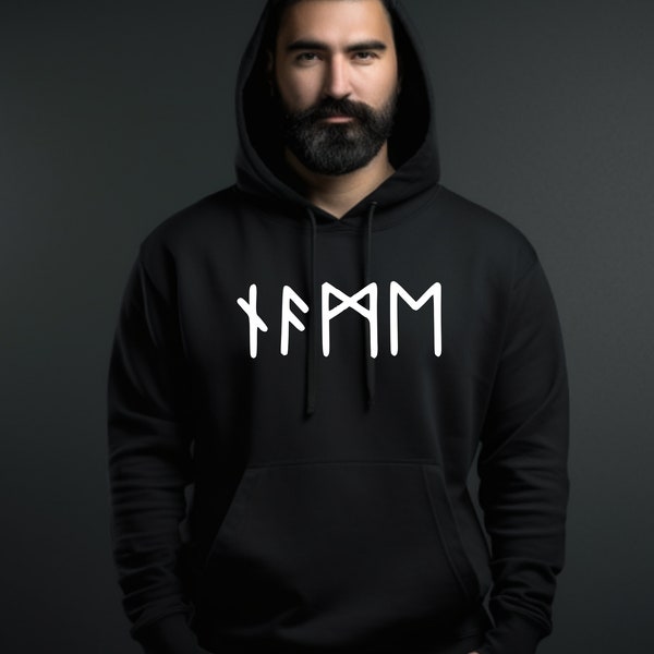 UW NAAM in ECHTE Futhark Runenstijl, Hoodie Unisex / Gepersonaliseerd / Nordic Shirt, Viking Shirt