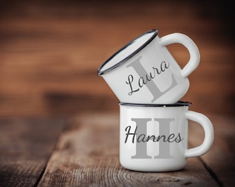 Personalized Enamel Mug | Mug with Name | Various Sizes | Gift Idea | Birthday, Gift, 375ml, 450ml