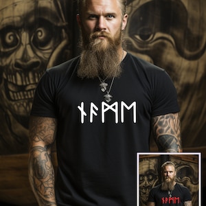 NAME in RUNES, Name in REAL Futhark Runes Style up to 5xl, Personalized / T-Shirt, Viking Shirt, Futhark Alphabet, Middle Ages,
