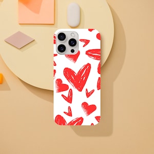 Hearts - Hearts iPhone or Galaxy phone case, Love, Abstract, Customize iPhone Case for iPhone14 13 12 11 Pro XR XS X