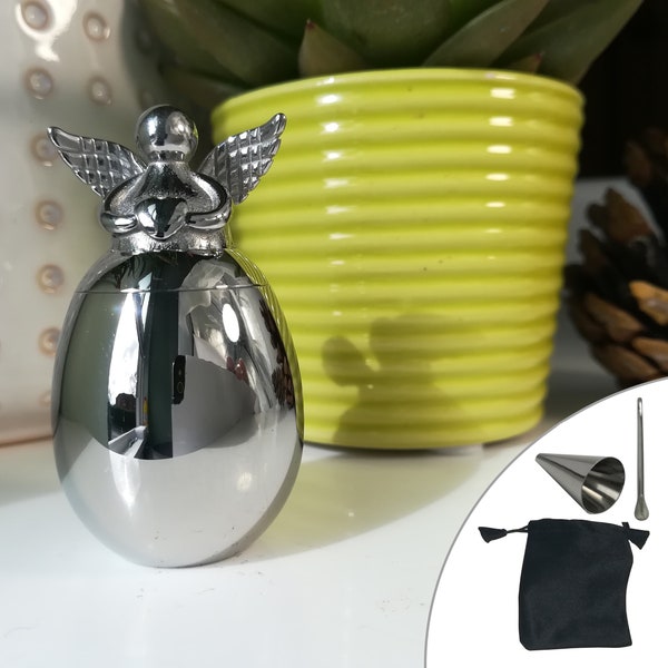 Silver Angel Wings Keepsake Ashes Urn Cremation Ashes Memorial Metal Small Large Angel Heart Urn Mini Baby Urn Christmas Gift