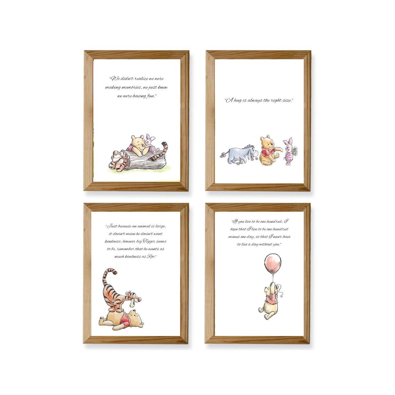 Winnie the Pooh Quote Prints Baby Shower Decor (5x7, Digital