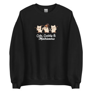 Cute cuddly and mischievous witch cats Halloween Unisex Sweatshirt