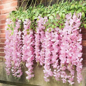 Artificial Wisteria Flowers Garland artificial vine rattan silk Vine, Wedding Arch, outdoor greenery, cascading Fake Flower, Party, Decor