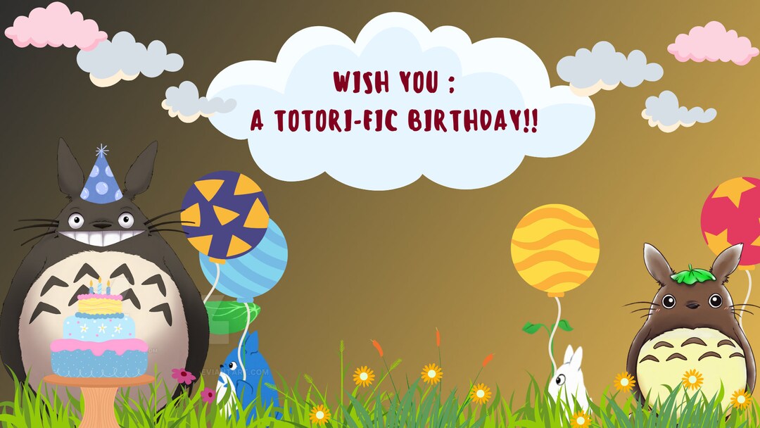 My Neighbor Totoro Birthday Card Ghibli Birthday Card Anime - Etsy