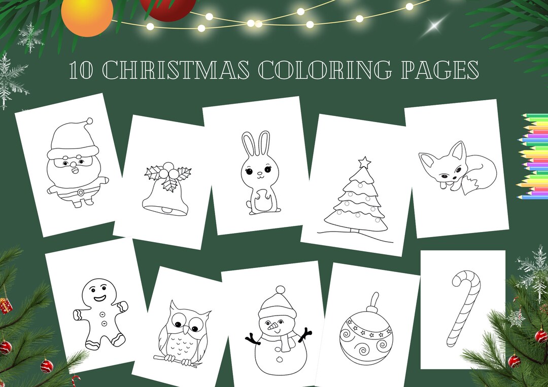 Christmas Coloring Pages, PDF Digital Download, Christmas Printable ...