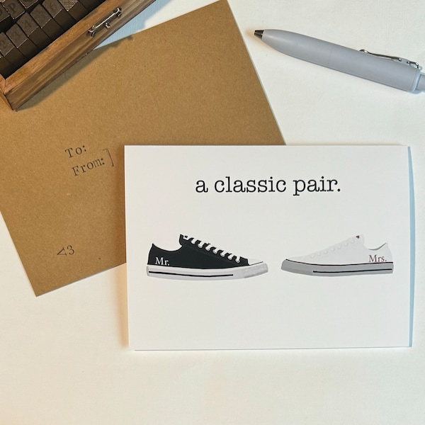 A Classic Pair - Sneakers - Mr/Mrs - Wedding/Anniversary Card
