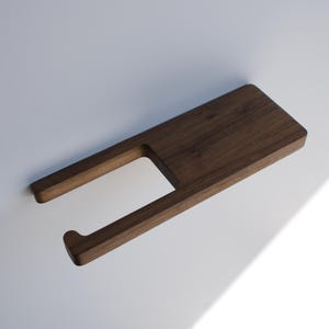 Porta carta igienica moderno in legno di noce americano con ripiano, ripiano galleggiante in legno per fazzoletti, porta carta igienica unico per il bagno